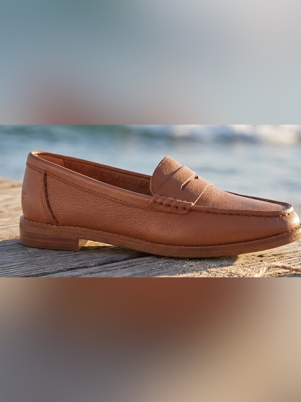 Sperry Women's Leather Penny Loafers in Tan Brown Size 8 - Picture 4 of 16